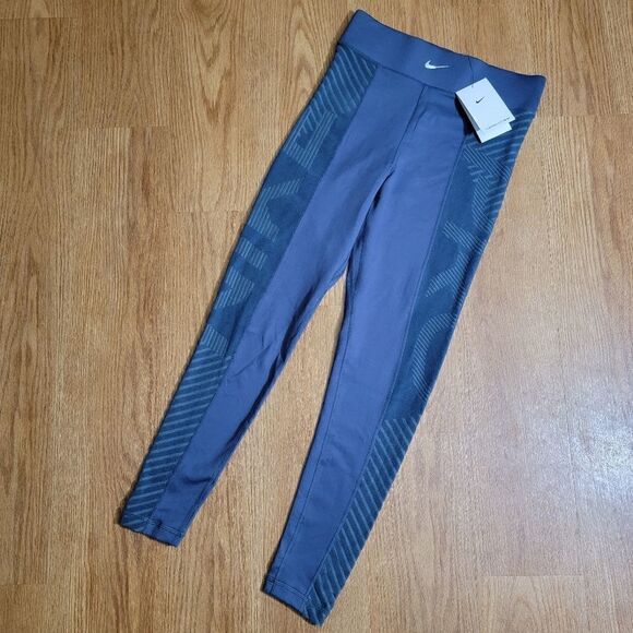 Nike Pro Intertwist Therma-FIT ADV Women's Leggings Medium M Lined Blue Silver - Picture 15 of 17